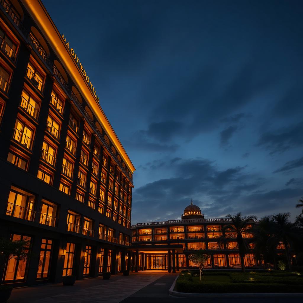 Hotel Radha Krishna at dusk